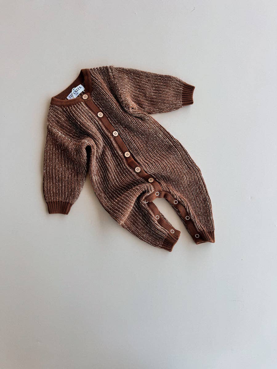 Chunky Knit Romper - Chocolate