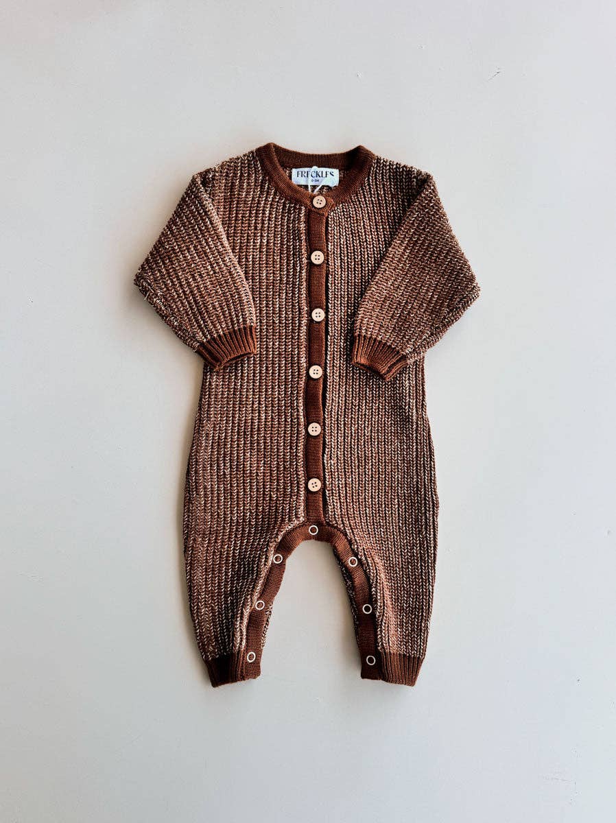 Chunky Knit Romper - Chocolate
