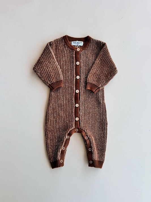 Chunky Knit Romper - Chocolate