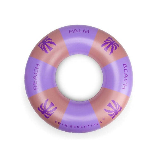 Inflatable Swim Ring - Palm Trees Purple, 120 cm