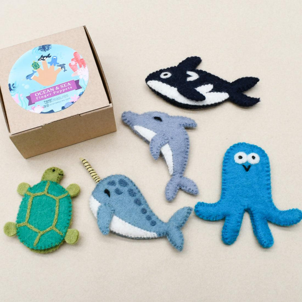 OCEAN AND SEA CREATURES B, FINGER PUPPET SET