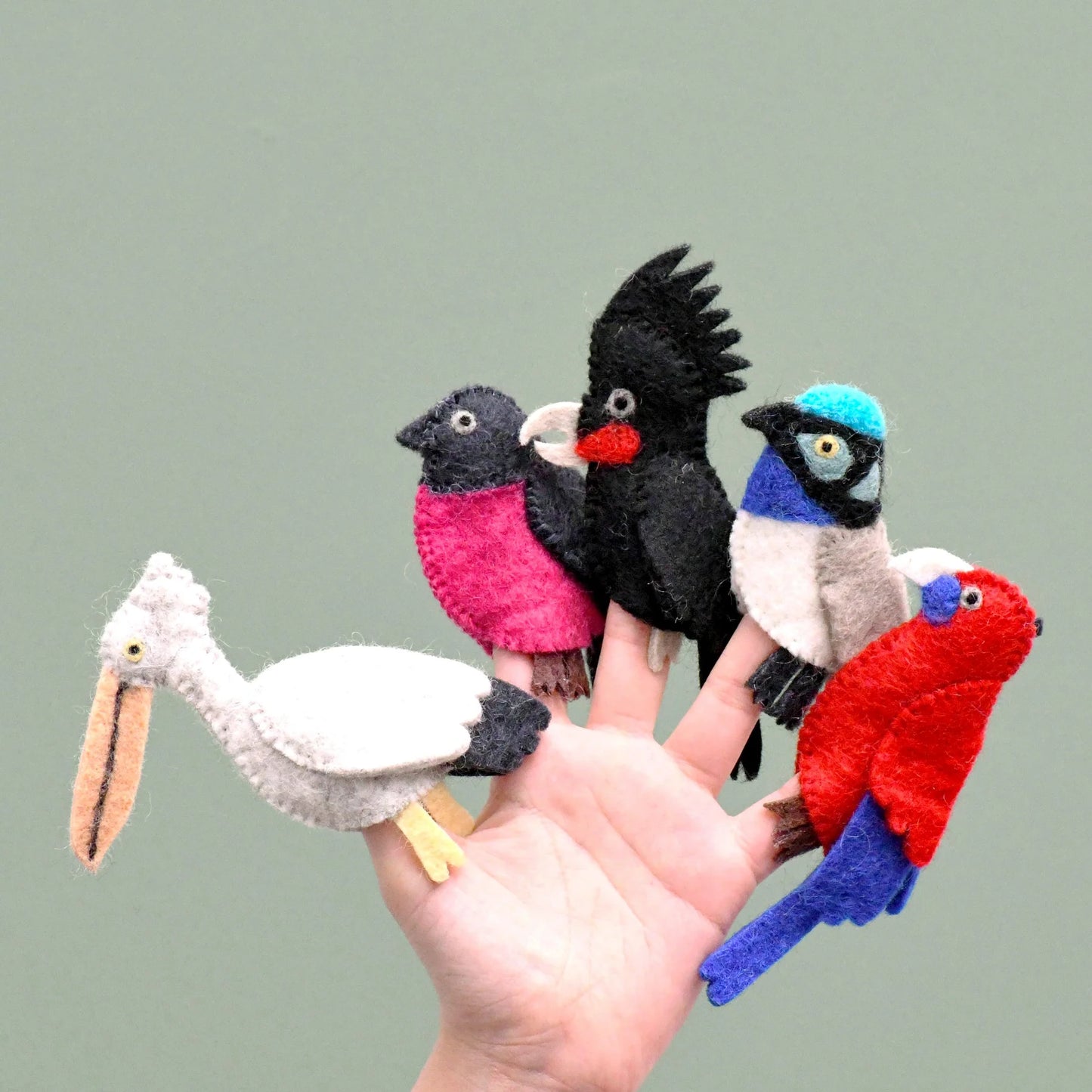 AUSTRALIAN COLOURFUL BIRDS - FINGER PUPPET SET