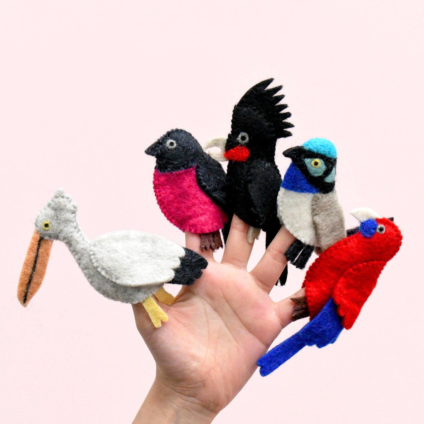 AUSTRALIAN COLOURFUL BIRDS - FINGER PUPPET SET