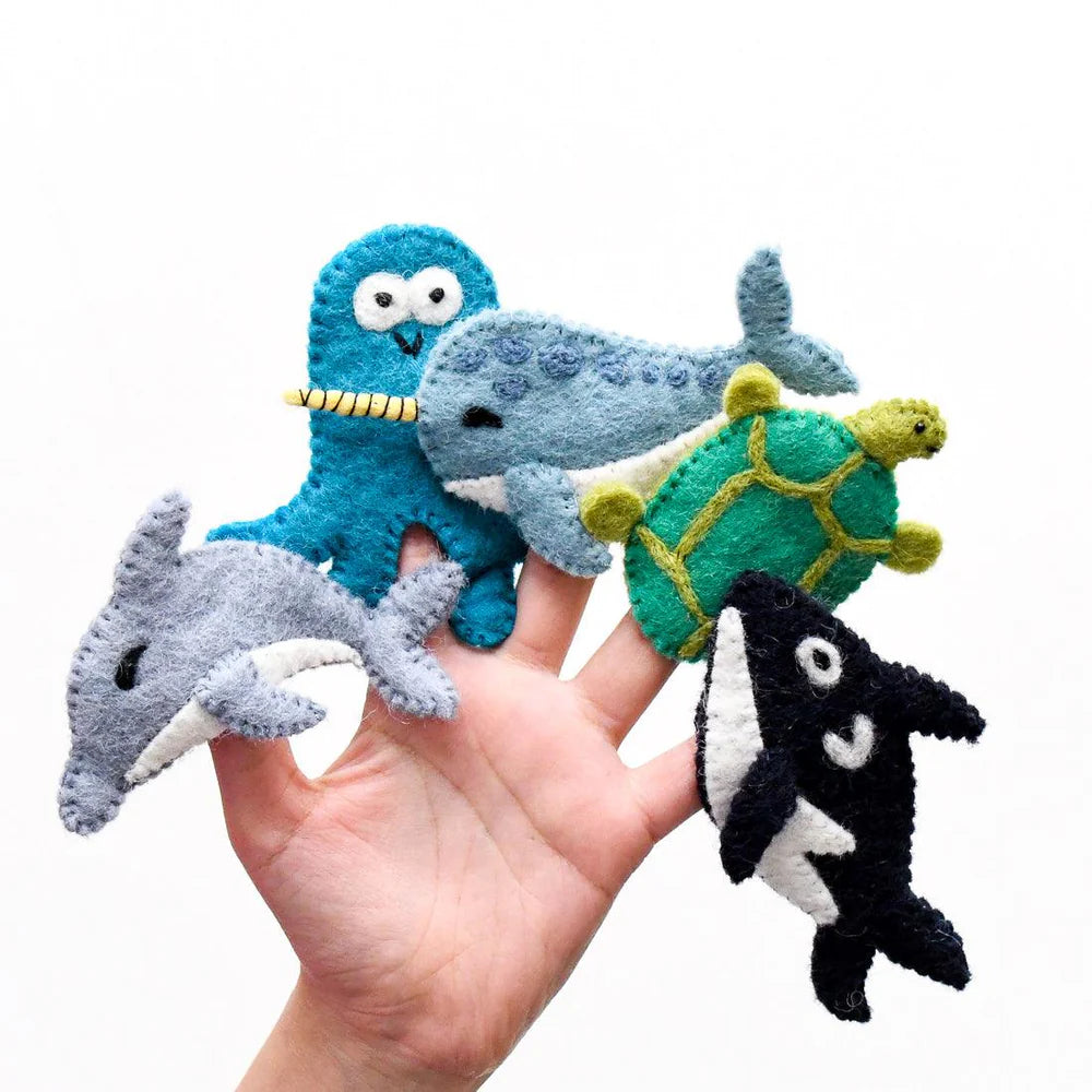 OCEAN AND SEA CREATURES B, FINGER PUPPET SET