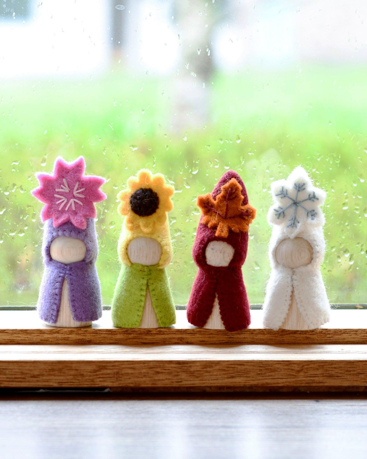 FOUR SEASONS PEG DOLLS SET - SPRING, SUMMER, AUTUMN AND WINTER
