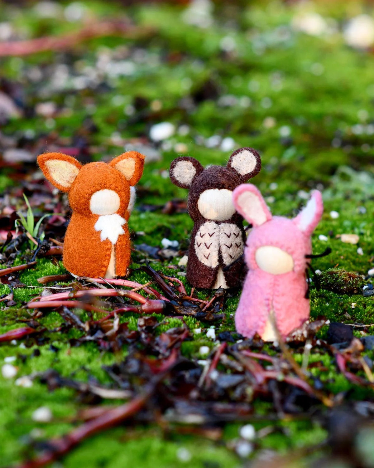 WOODLANDS PEG DOLLS SET - BEAR, RABBIT AND FOX