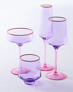 LILAC COLOUR BLOCK VINO GLASS 2P SET