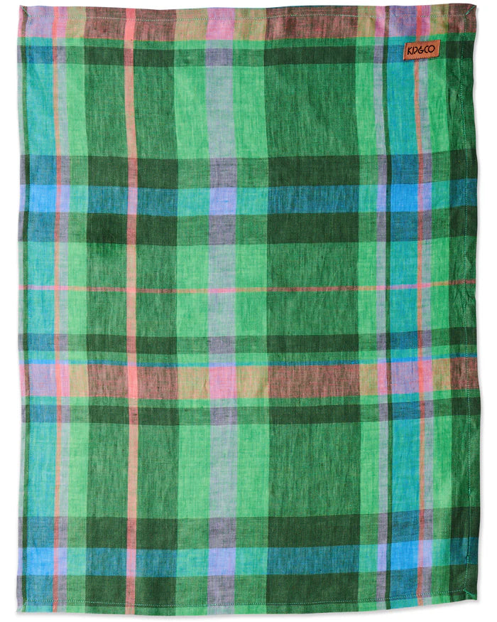 JEWEL OF THE NILE TARTAN LINEN TEA TOWEL