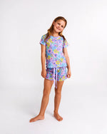 ORGANIC COTTON SHORT SLEEVE TEE & FRILL SHORT PYJAMA SET