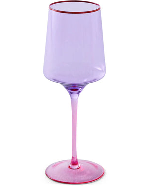 LILAC COLOUR BLOCK VINO GLASS 2P SET