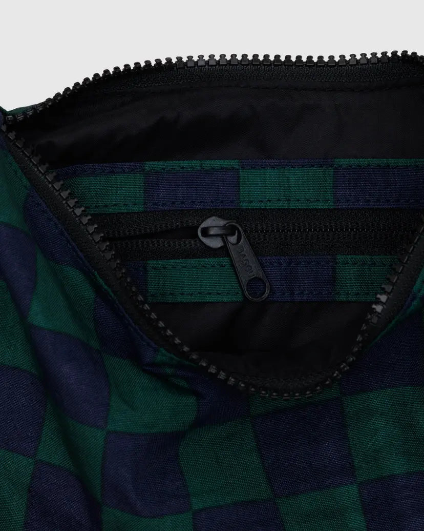 Baggu Crescent Bag Small - Navy Green Check