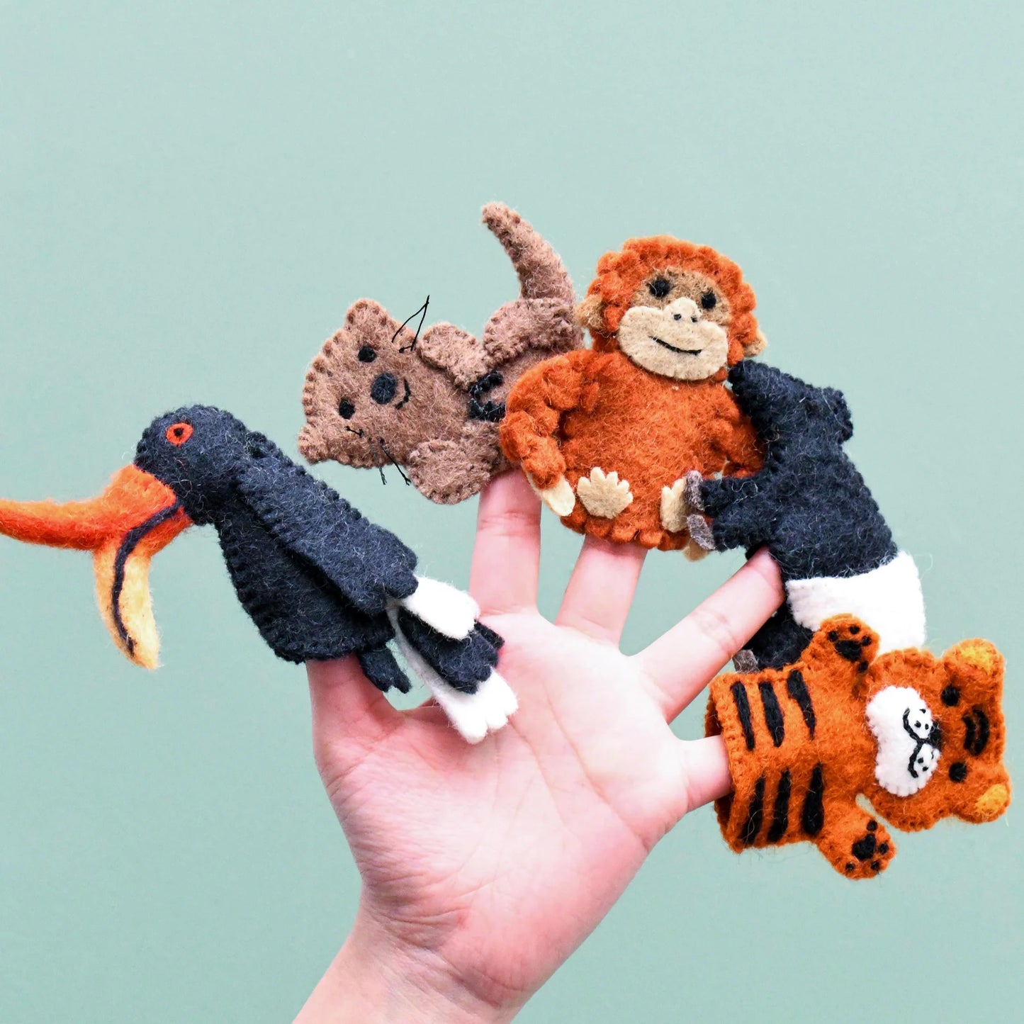 ASIAN TROPICAL RAINFOREST ANIMALS - FINGER PUPPET SET