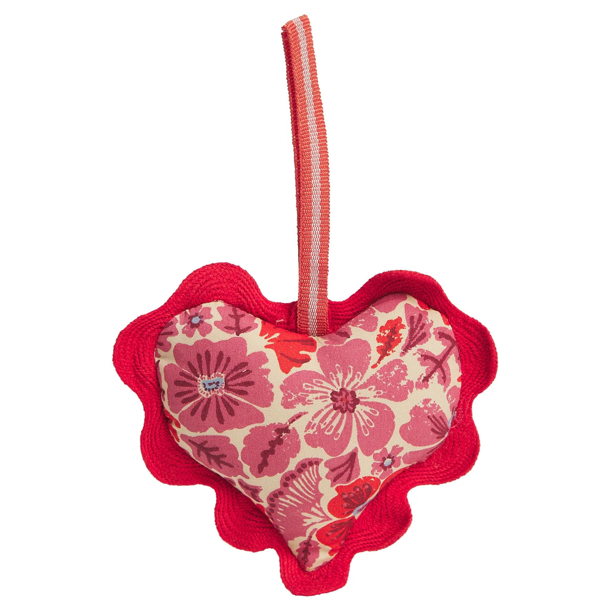 Magnolia Cotton Heart Decoration - Poppy