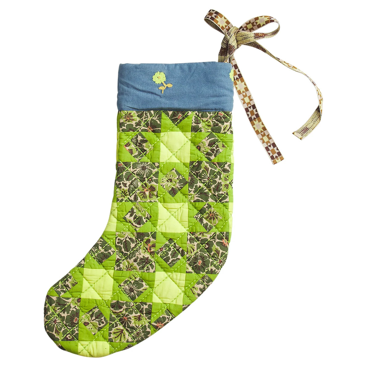 Magnolia Patchwork Stocking - Cactus Green