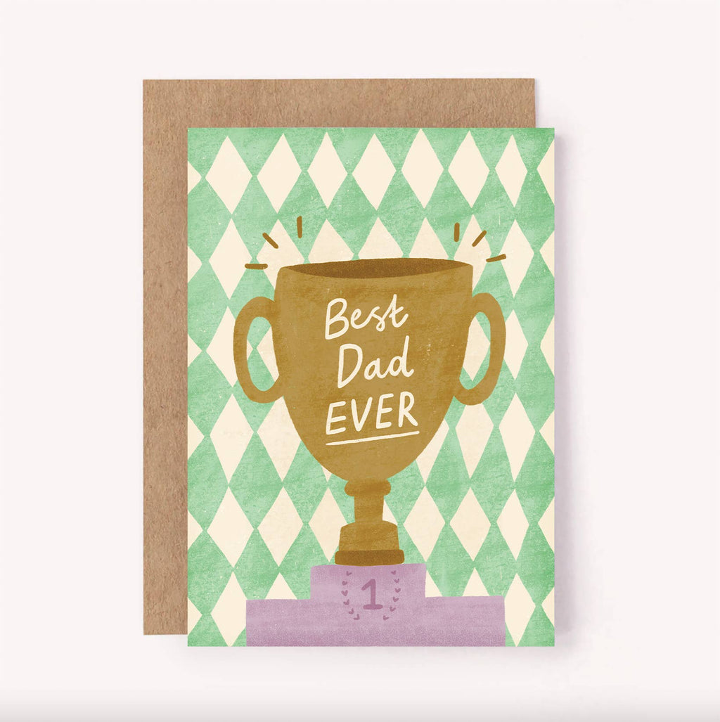 Greeting Card Best Dad Ever Trophy