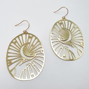 Crescent Moon Hand Earrings