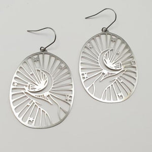 Crescent Moon Hand Earrings