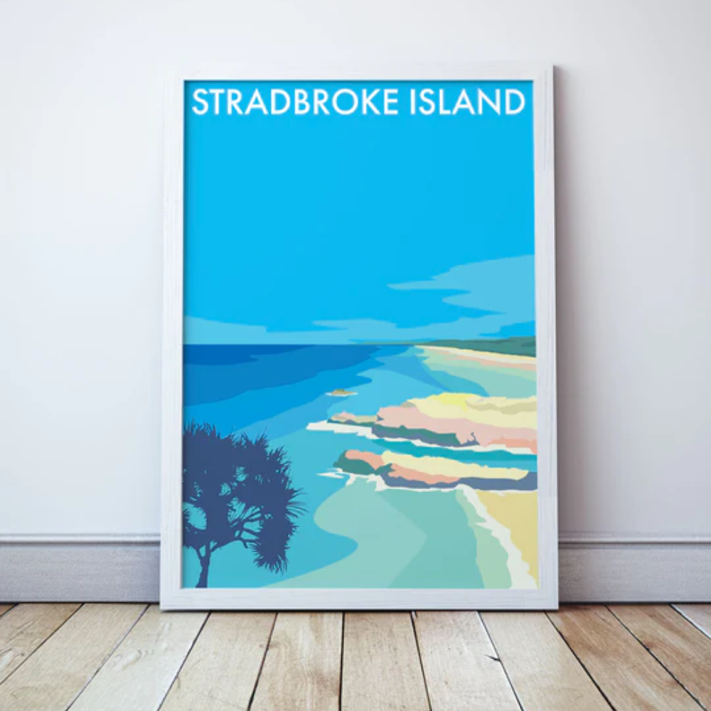 Stradbroke Island Illustrated Travel Print